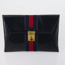 GUCCI GG Plus Supreme Bag PVC Leather Nylon 4 Set Navy Beige black Auth 154542-12