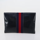 GUCCI GG Plus Supreme Bag PVC Leather Nylon 4 Set Navy Beige black Auth 154542-13