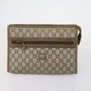 GUCCI GG Plus Supreme Bag PVC Leather Nylon 4 Set Navy Beige black Auth 154542-2