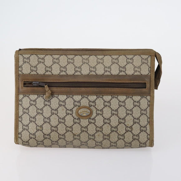 GUCCI GG Plus Supreme Bag PVC Leather Nylon 4 Set Navy Beige black Auth 154542