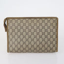 GUCCI GG Plus Supreme Bag PVC Leather Nylon 4 Set Navy Beige black Auth 154542-3