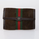 GUCCI GG Plus Supreme Bag PVC Leather Nylon 4 Set Navy Beige black Auth 154542-7