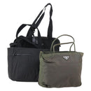 PRADA Sports Hand Bag Nylon Canvas 3 Set Green Black Auth 154548-1