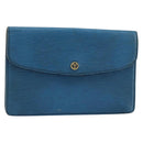 LOUIS VUITTON Epi Montaigne 27 Clutch Bag Blue M52655 LV Auth 154577-1