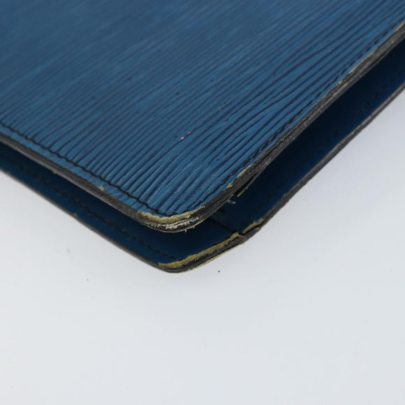 LOUIS VUITTON Epi Montaigne 27 Clutch Bag Blue M52655 LV Auth 154577