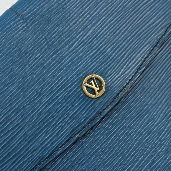LOUIS VUITTON Epi Montaigne 27 Clutch Bag Blue M52655 LV Auth 154577