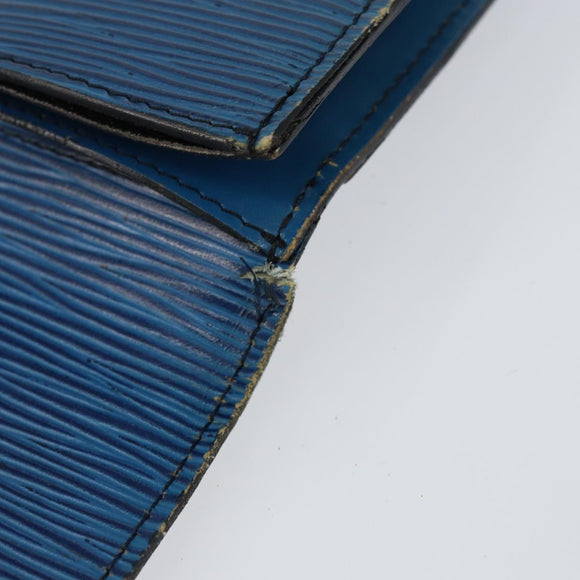 LOUIS VUITTON Epi Montaigne 27 Clutch Bag Blue M52655 LV Auth 154577