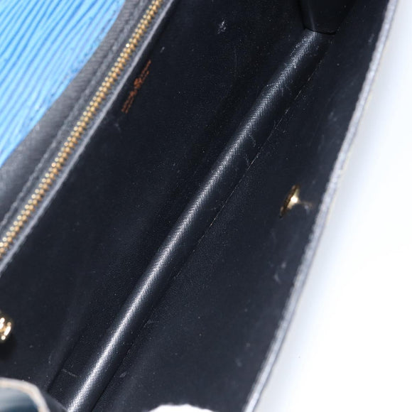LOUIS VUITTON Epi Montaigne 27 Clutch Bag Blue M52655 LV Auth 154577