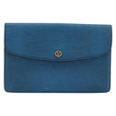 LOUIS VUITTON Epi Montaigne 27 Clutch Bag Blue M52655 LV Auth 154577-13