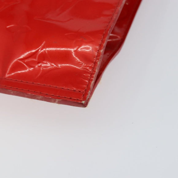 LOUIS VUITTON Monogram Vernis Stanton Tote Bag Red M91078 LV Auth 154578