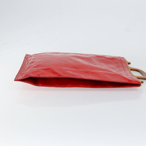 LOUIS VUITTON Monogram Vernis Stanton Tote Bag Red M91078 LV Auth 154578