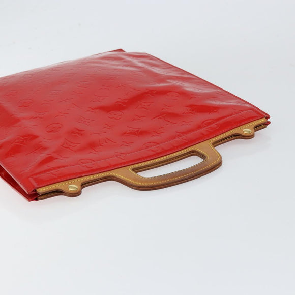 LOUIS VUITTON Monogram Vernis Stanton Tote Bag Red M91078 LV Auth 154578