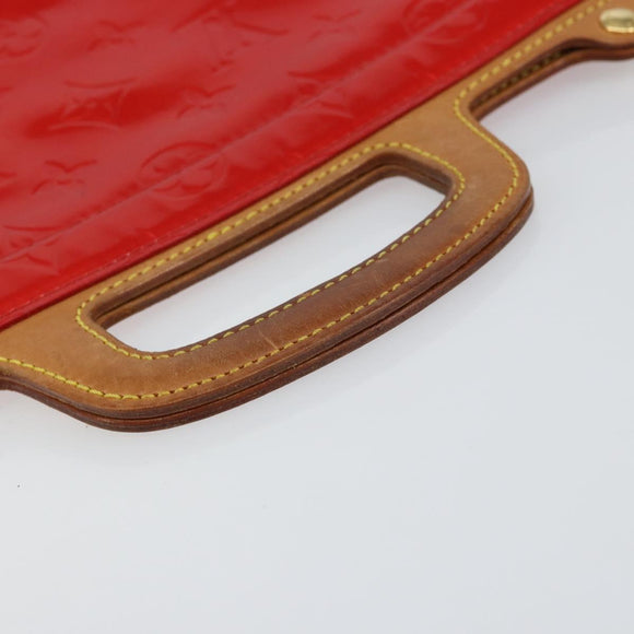 LOUIS VUITTON Monogram Vernis Stanton Tote Bag Red M91078 LV Auth 154578
