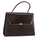 BALLY Hand Bag Leather Brown Gold Auth 154579-1