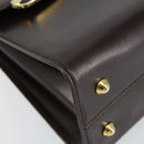 BALLY Hand Bag Leather Brown Gold Auth 154579-15