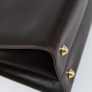 BALLY Hand Bag Leather Brown Gold Auth 154579-17