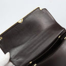 BALLY Hand Bag Leather Brown Gold Auth 154579-9