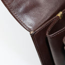 BALLY Hand Bag Leather Brown Gold Auth 154579-10