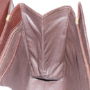 BALLY Hand Bag Leather Brown Gold Auth 154579-20