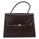 BALLY Hand Bag Leather Brown Gold Auth 154579-13