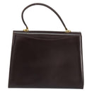 BALLY Hand Bag Leather Brown Gold Auth 154579-2