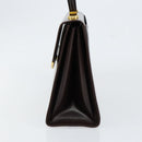 BALLY Hand Bag Leather Brown Gold Auth 154579-3