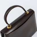 BALLY Hand Bag Leather Brown Gold Auth 154579-6