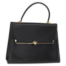 BALLY Hand Bag Leather Black Gold Auth 154580-1