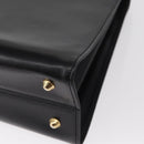 BALLY Hand Bag Leather Black Gold Auth 154580-17