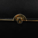 BALLY Hand Bag Leather Black Gold Auth 154580-18