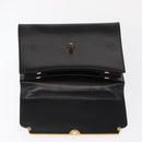 BALLY Hand Bag Leather Black Gold Auth 154580-9
