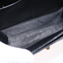 BALLY Hand Bag Leather Black Gold Auth 154580-11