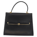 BALLY Hand Bag Leather Black Gold Auth 154580-13