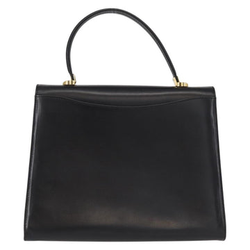 BALLY Hand Bag Leather Black Gold Auth 154580 - 0