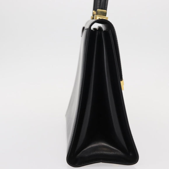 BALLY Hand Bag Leather Black Gold Auth 154580