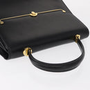 BALLY Hand Bag Leather Black Gold Auth 154580-6