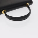 BALLY Hand Bag Leather Black Gold Auth 154580-7