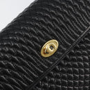 BALLY Quilted Hand Bag Leather Black gold Auth 154581-17