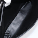 BALLY Quilted Hand Bag Leather Black gold Auth 154581-11