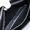 BALLY Quilted Hand Bag Leather Black gold Auth 154581-21