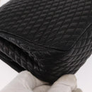 BALLY Quilted Chain Shoulder Bag Leather Black Gold Auth 154582-12