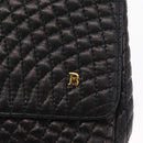 BALLY Quilted Chain Shoulder Bag Leather Black Gold Auth 154582-14