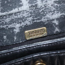 BALLY Quilted Chain Shoulder Bag Leather Black Gold Auth 154582-16