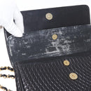 BALLY Quilted Chain Shoulder Bag Leather Black Gold Auth 154582-17