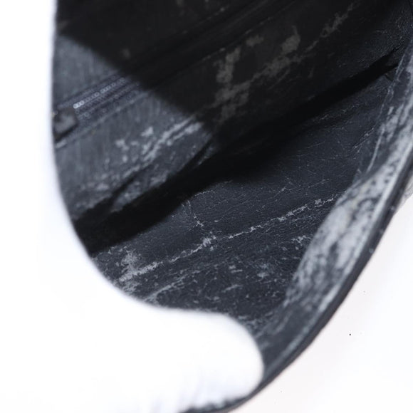 BALLY Quilted Chain Shoulder Bag Leather Black Gold Auth 154582