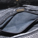 BALLY Quilted Chain Shoulder Bag Leather Black Gold Auth 154582-22