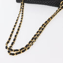 BALLY Quilted Chain Shoulder Bag Leather Black Gold Auth 154582-7