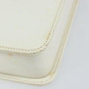 GUCCI Hand Bag Leather White Gold Auth 154583-9