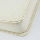 GUCCI Hand Bag Leather White Gold Auth 154583-15