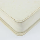 GUCCI Hand Bag Leather White Gold Auth 154583-16